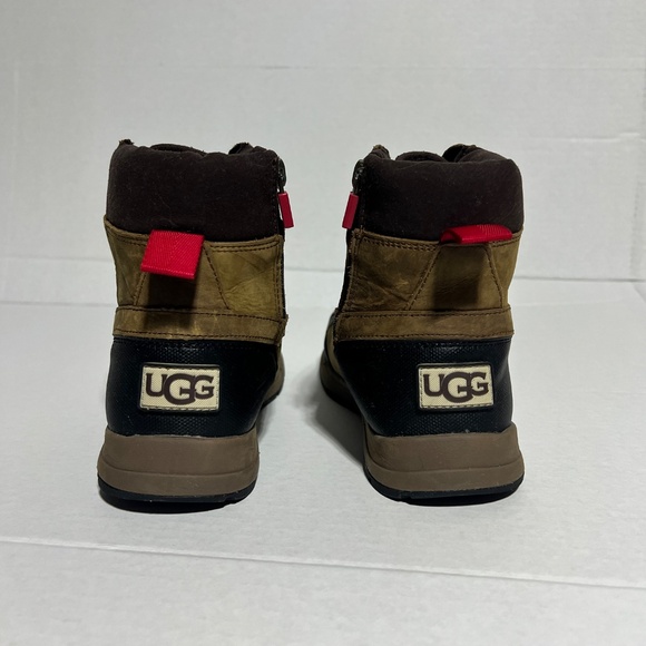 UGG Turlock Leather Weather Boot Kids Size 4 Chestnut Brown Walnut Waterproof - Picture 12 of 14